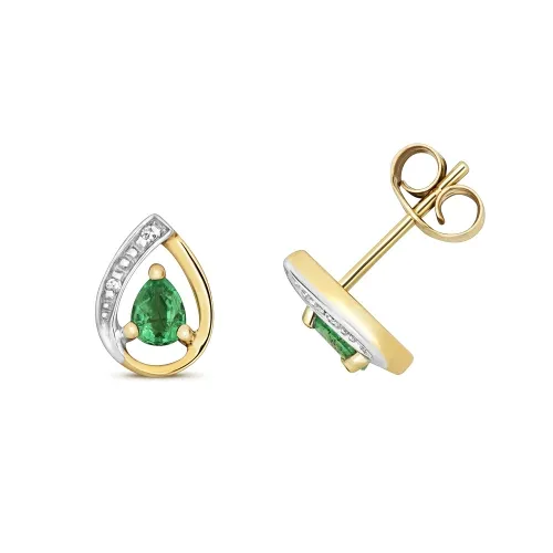 Diamond and Emerald Studs